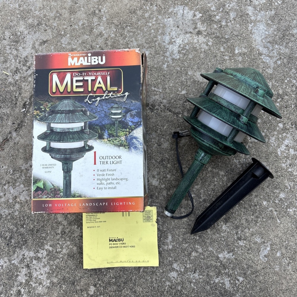 Malibu CL191V Outdoor Tier Low Voltage 11 Watt Landscape Light Verde Finish Nos